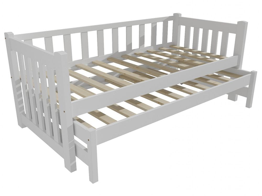 eoshop Detská posteľ s výsuvnou prístelkou DPV 002 (Rozmer: 90 x 200 cm, Farba dreva: farba biela)